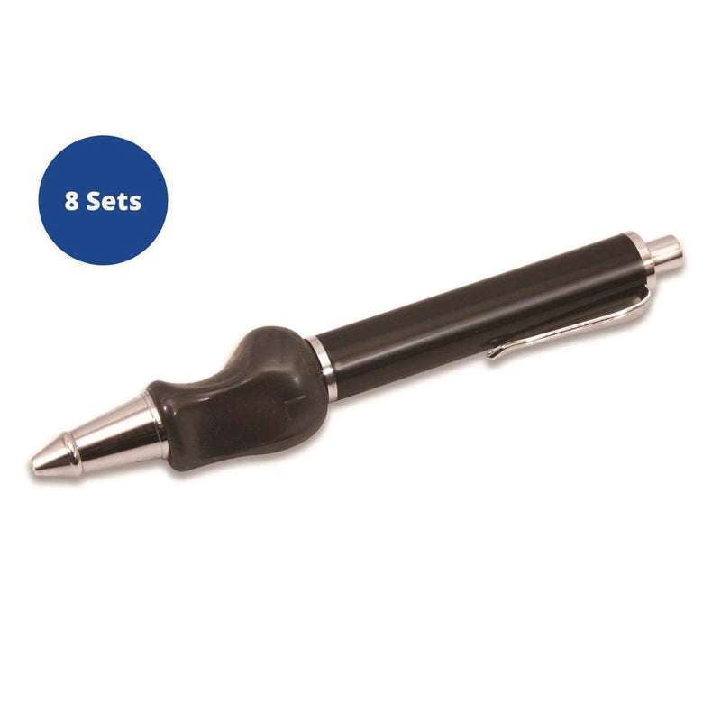 TPG Creations™ Heavyweight Ball Pen w/The Pencil Grip, Ballpoint Pen, Retractable, Med 0.7 mm, Black Ink, Black/Silver/Navy Barrel, 8/Carton (TPG65108) Case of 8