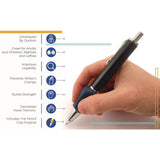 TPG Creations™ Heavyweight Mechanical Pencil Set w/The Pencil Grip, 2 mm Lead Refills, HB (#2), Black Lead, Black/Navy/Silver Barrel, 8/CT (TPG65208) Case of 8