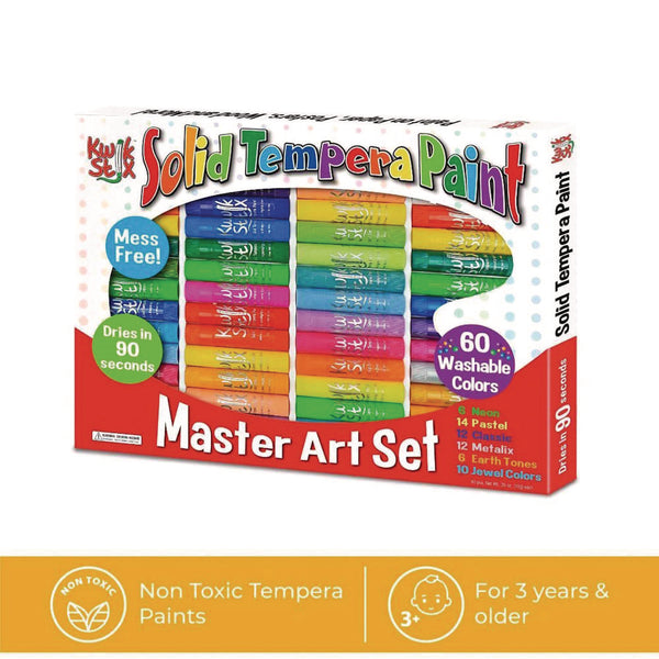 TPG Creations™ Kwik Stix Tempera Paint Set, 60 Assorted Colors, 60/Pack, 3 Packs/Carton (TPG69003) Case of 3