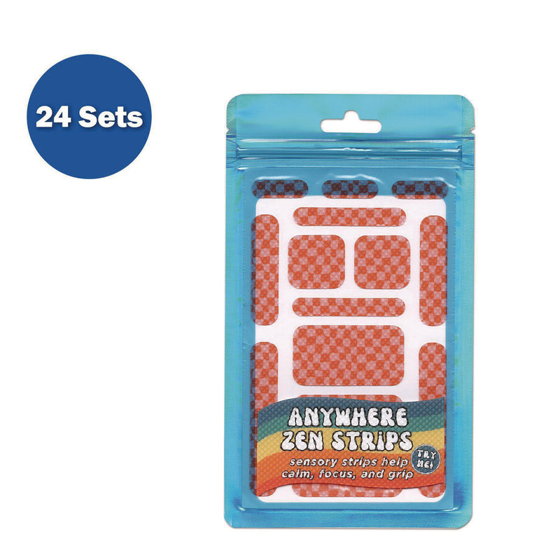 TPG Creations™ Anywhere Zen Strips, Bumpy Checkered, Pink/Red, 13/Set, 24 Sets/Carton (TPG88424) Case of 24