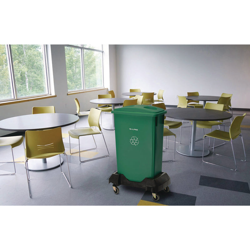 Alpine Industries Rectangular Trash Can Dolly, 200 lb Capacity, 8.2 x 24.4 x 15.7, Black (ALHALP477DOLLY) Each