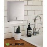 Alpine Industries Vertical C-Fold/Multi-Fold Paper Towel Dispenser, 14.5 x 4 x 11.2, Brushed Stainless Steel (ALHALP480) Each