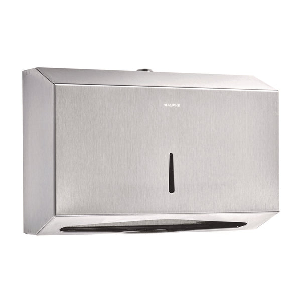 Alpine Industries Horizontal C-Fold/Multi-Fold Paper Towel Dispenser, 7.08 x 3.93 x 10.82, Brushed Nickel (ALHALP481S) Each