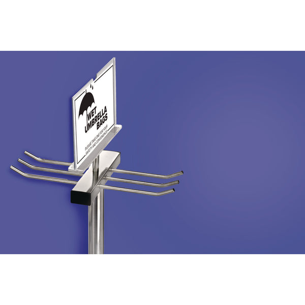 Alpine Industries Wet Umbrella Bag Wrapper Stand with 100 Long Bags, Stainless Steel, 12 x 12 x 48, Silver (ALHALP489) Each