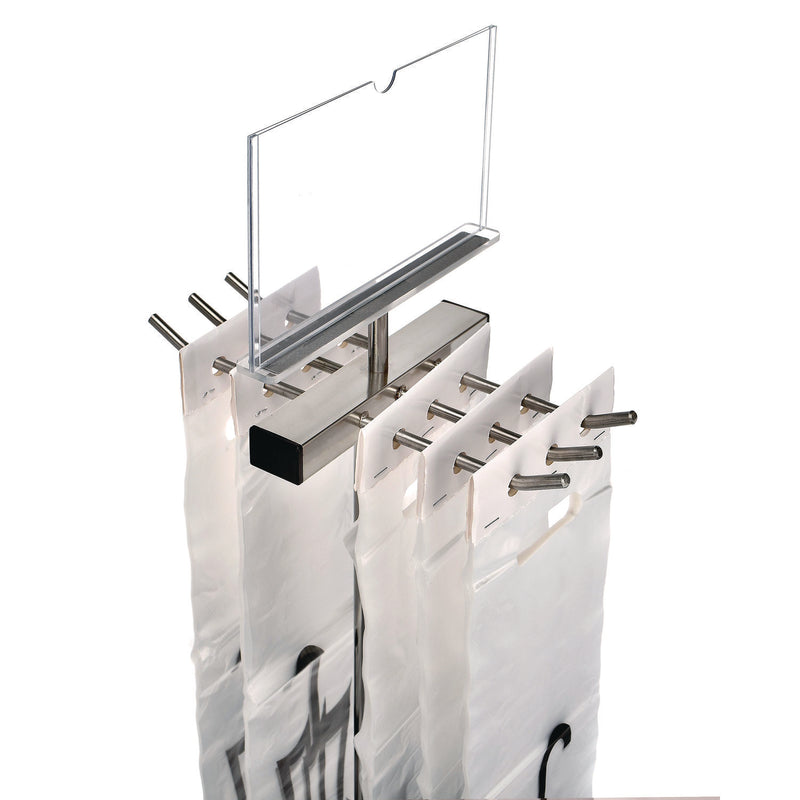 Alpine Industries Wet Umbrella Bag Wrapper Stand with 100 Long Bags, Stainless Steel, 12 x 12 x 48, Silver (ALHALP489) Each