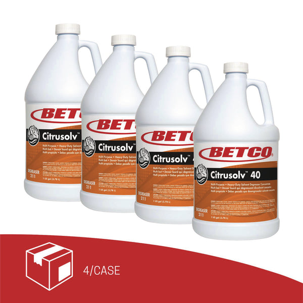 Betco® Citrusolv 40 HD Degreaser, Citrus Scent, 1 gal Bottle, 4/Carton (BET2110400) Case of 4