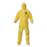 KleenGuard™ A70 Chemical Spray Protection Coveralls, Elastic Wrists, Ankles, Hood and Boots, 2X-Large, Yellow, 12/Carton (ANS00685) Case of 12