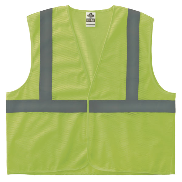 Ergodyne GloWear 8205HL-ECO Class 2 Recycled Hi-Vis Vest, Mesh, Polyester, Small/Medium, Lime (EGO21983) Each