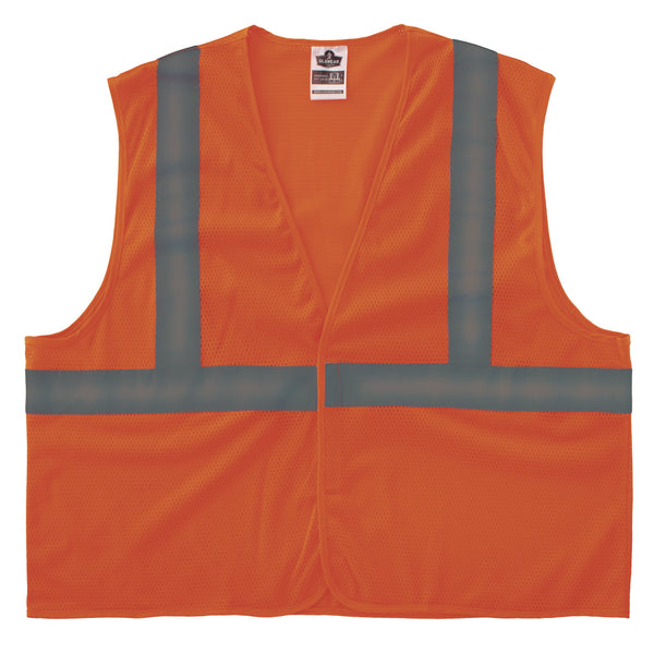 Ergodyne GloWear 8205HL-ECO Class 2 Recycled Hi-Vis Vest, Mesh, Polyester, X-Small, Orange (EGO21991) Each