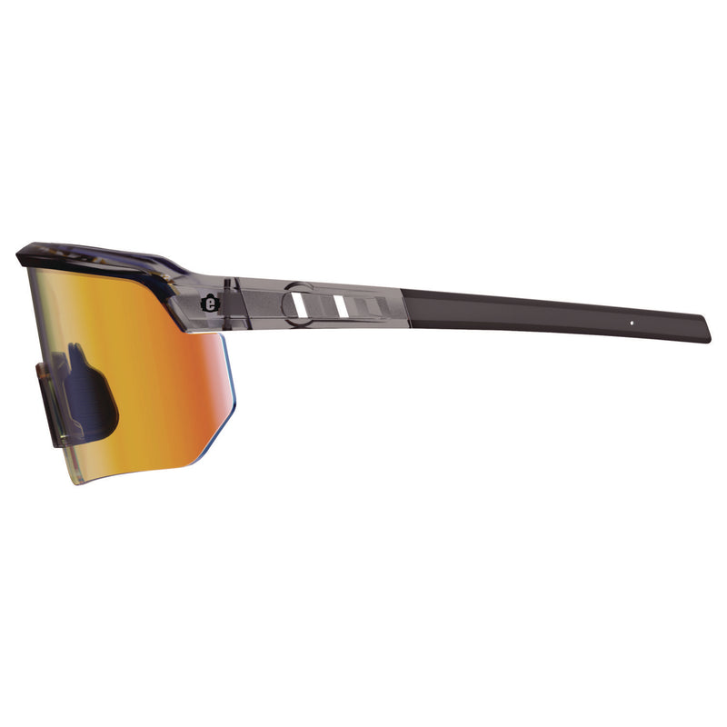 Ergodyne Skullerz AEGIR-AFASPM Anti-Scratch and Enhanced Anti-Fog Safety Glasses, Clear Smoke Frame, Orange Mirror Polycarb Lens (EGO55060) Each