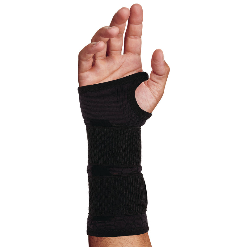 Ergodyne ProFlex 685 Wrist Support Sleeve - Double Strap, Small, Fits Left Hand/Right Hand, Black (EGO16616) Each