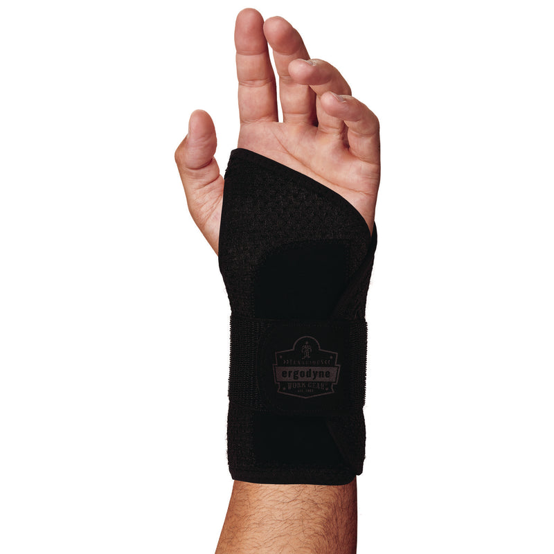 Ergodyne ProFlex 4005 Wrist Brace Support with Single Strap, Large, Fits Left Hand, Black (EGO70142) Each