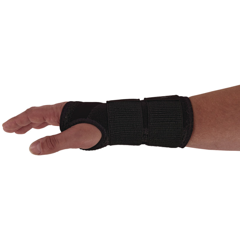 Ergodyne ProFlex 4015 Wrist Brace Support with Double Strap, Small, Fits Left Hand, Black (EGO70148) Each