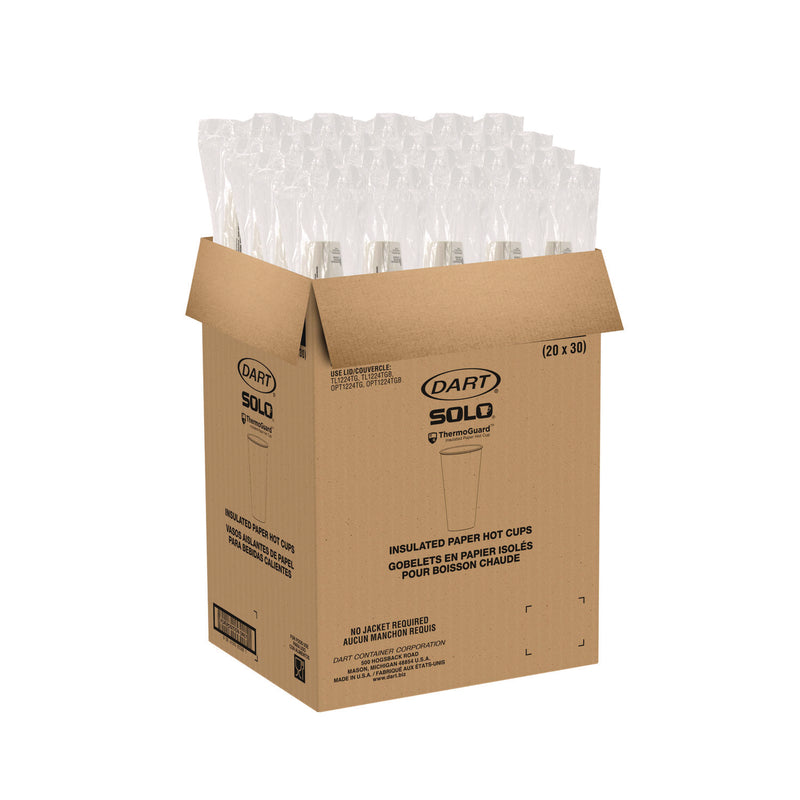 SOLO® Thermoguard Insulated Paper Hot Cups, 20 oz, White Sustainable Forest Design, 600/Carton (SCCDWTG20W) Case of 600