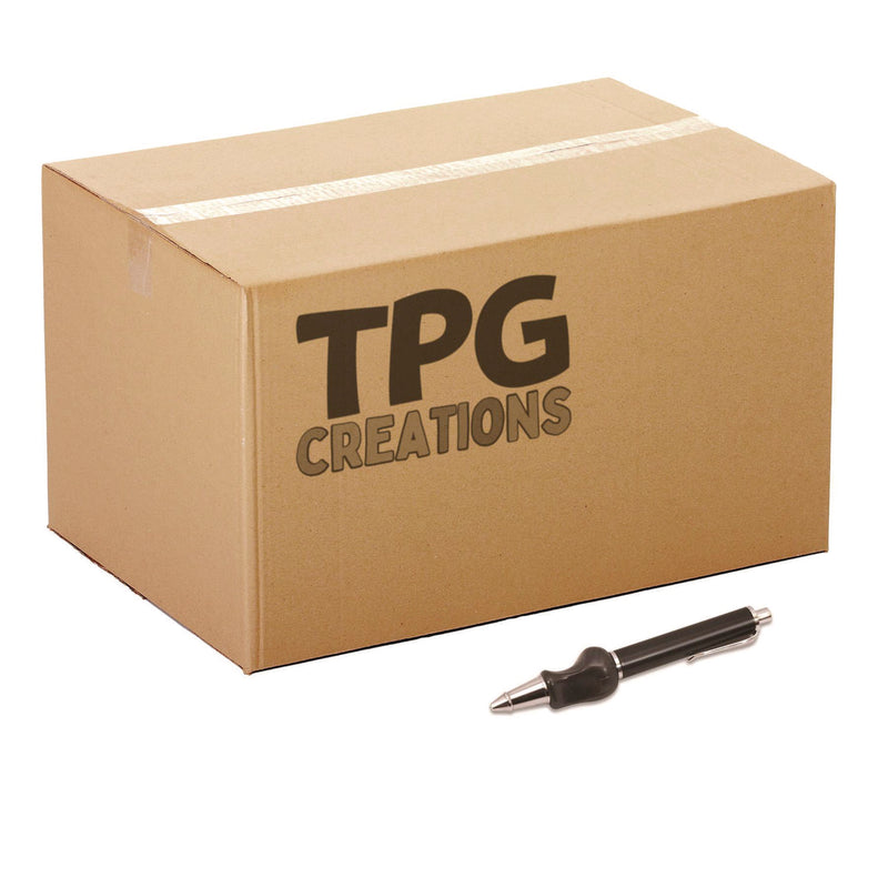 TPG Creations™ Heavyweight Ball Pen w/The Pencil Grip, Ballpoint Pen, Retractable, Med 0.7 mm, Black Ink, Black/Silver/Navy Barrel, 8/Carton (TPG65108) Case of 8