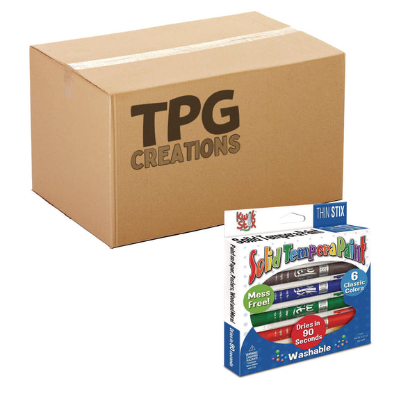 TPG Creations™ Thin Stix Tempera Paint Set, 6 Assorted Classic Colors, 6/Set, 24 Sets/Carton (TPG60724) Case of 24