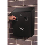 Alpine Industries Wall-Mounted Safe Cigarette Disposal Station Outdoor Ashtray, Stainless Steel, Black (ALHALP49001BLK) Each