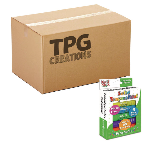 TPG Creations™ Kwik Stix Tempera Paint Set, 6 Assorted Neon Colors, 6/Set, 24 Sets/Carton (TPG61024) Case of 24