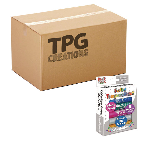 TPG Creations™ Kwik Stix Tempera Paint Set, 6 Assorted Metallic Colors, 6/Set, 24 Sets/Carton (TPG61324) Case of 24