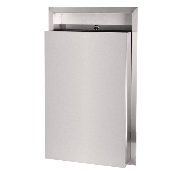 Alpine Industries Stainless Steel Recessed 12 Gal Leak-Proof Waste Receptacle, Brushed Stainless Steel (ALHALP493) Each