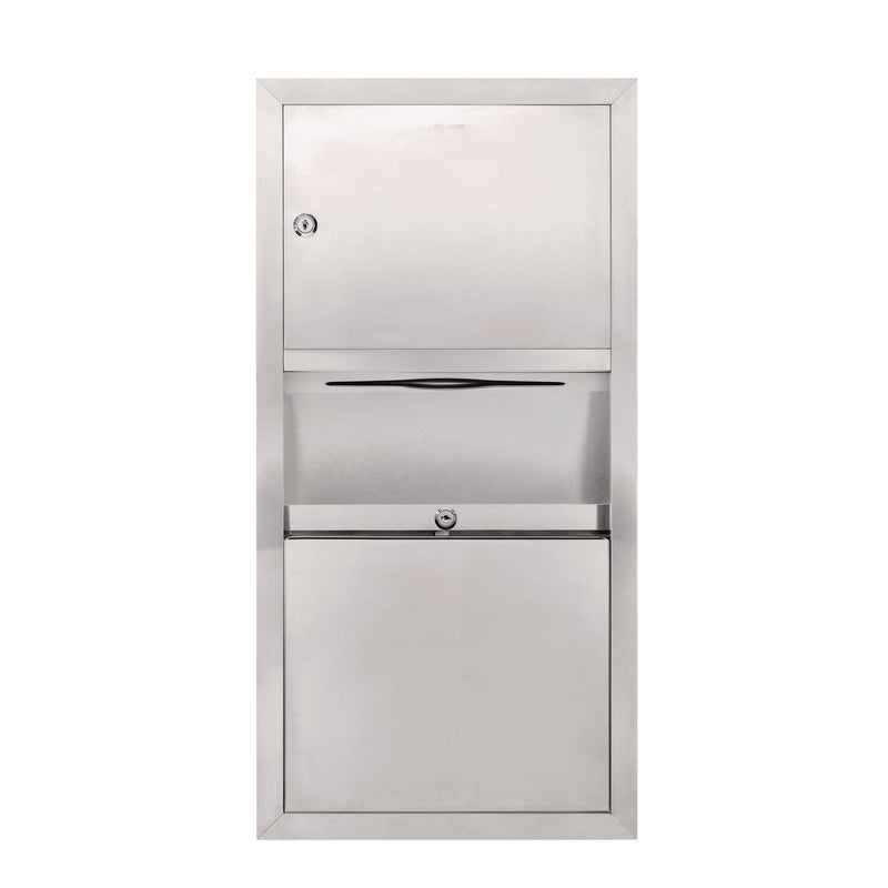 Alpine Industries Stainless Steel Surface-Mounted Paper Towel Dispenser with Waste Receptacle, 28 x 4 x 14 (ALHALP494) Each