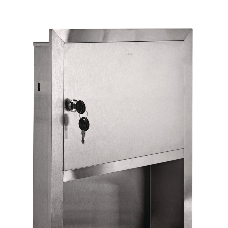Alpine Industries Recessed Commercial Paper Towel Dispenser with 2 Gal Waste Receptacle, 28 x 4.3 x 14, Stainless Steel (ALHALP495) Each