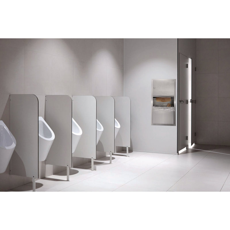 Alpine Industries Recessed Commercial Paper Towel Dispenser with 2 Gal Waste Receptacle, 28 x 4.3 x 14, Stainless Steel (ALHALP495) Each