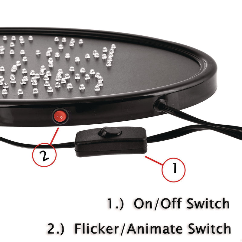 Alpine Industries LED Oval Pizza Sign, 23 x 14, Black Frame, Green/Orange/Red/White Graphics (ALHALP49707) Each