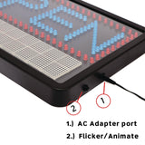Alpine Industries LED Programmable Message Board Open Sign, 22 x 13, Black Frame, Blue/Red Graphics (ALHALP49710) Each