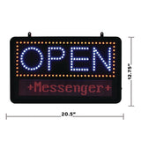 Alpine Industries LED Programmable Message Board Open Sign, 22 x 13, Black Frame, Blue/Red Graphics (ALHALP49710) Each