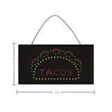 Alpine Industries LED Rectangular TACO Sign, 19 x 10, Black Frame, Green/Red/Yellow Graphics (ALHALP49711) Each
