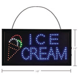 Alpine Industries LED Rectangular Ice Cream Sign, 19 x 10, Black Frame, Blue/Green/Orange/Red/White Graphics (ALHALP49713) Each