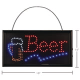 Alpine Industries LED Rectangular Beer Sign, 19 x 10, Black Frame, Blue/Green/Orange/Red/White Graphics (ALHALP49714) Each