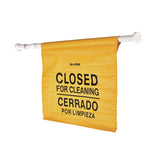 Alpine Industries Safety Hanging Sign with Multi-Lingual Closed for Cleaning Imprint, 30.12 x 1.57 x 1.57, Yellow (ALHALP498HAN) Each