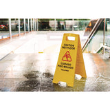 Alpine Industries Bilingual Caution Wet Floor Sign, 11.8 x 0.7 x 24.6, Yellow, 3/Carton (ALHALP4993) Case of 3