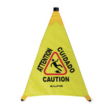 Alpine Industries Tri-fold Multi-Lingual Pop-Up Wet Floor Sign, 2.95 x 2.55 x 30, Yellow (ALHALP49830) Each