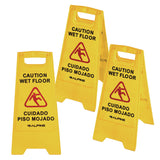 Alpine Industries Bilingual Caution Wet Floor Sign, 11.8 x 0.7 x 24.6, Yellow, 3/Carton (ALHALP4993) Case of 3