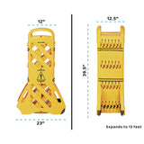 Alpine Industries Expandable Portable Fence Barrier Safety Barricade, Plastic, 1.97 x 153.54 x 39.76, Yellow (ALHALP499BAR) Each