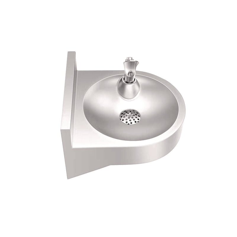 Alpine Industries Wall-Mounted Indoor/Outdoor Water Fountain, Single-Level, Non-Filtered, Non-Refrigerated, Silver (ALHALP70001) Each