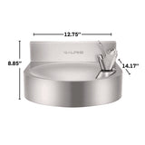 Alpine Industries Wall-Mounted Indoor/Outdoor Water Fountain, Single-Level, Non-Filtered, Non-Refrigerated, Silver (ALHALP70001) Each