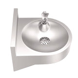 Alpine Industries Wall-Mounted Indoor/Outdoor Water Fountain, Single-Level, Non-Filtered, Non-Refrigerated, Silver (ALHALP70001) Each