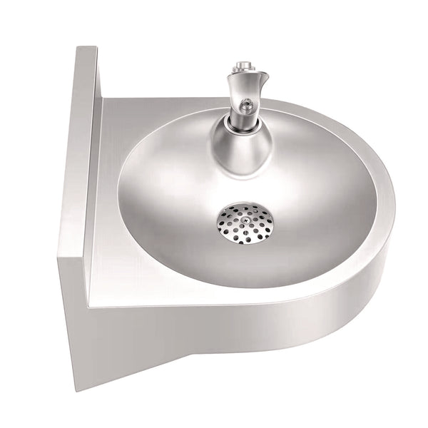 Alpine Industries Wall-Mounted Indoor/Outdoor Water Fountain, Single-Level, Non-Filtered, Non-Refrigerated, Silver (ALHALP70001) Each