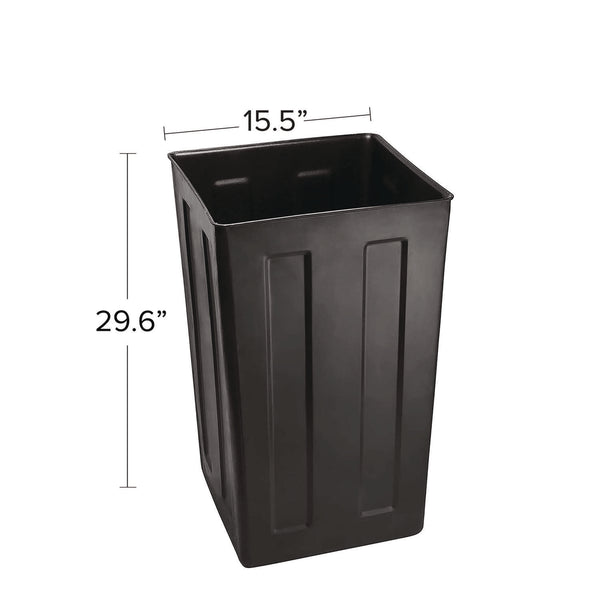 Alpine Industries 40 Gallon Rigid Plastic Waterproof Square Trash Can Insert Liner for Indoor/Outdoor Trash Can, Plastic, Black (ALHALPA01) Each