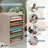 AdirOffice 11 Compartment Wood Mail Paper Sorter Literature Organizer, 11 Sections, Letter Size, 10.75 x 11.75 x 16.2, Medium Oak (ALHI50011MEO) Each