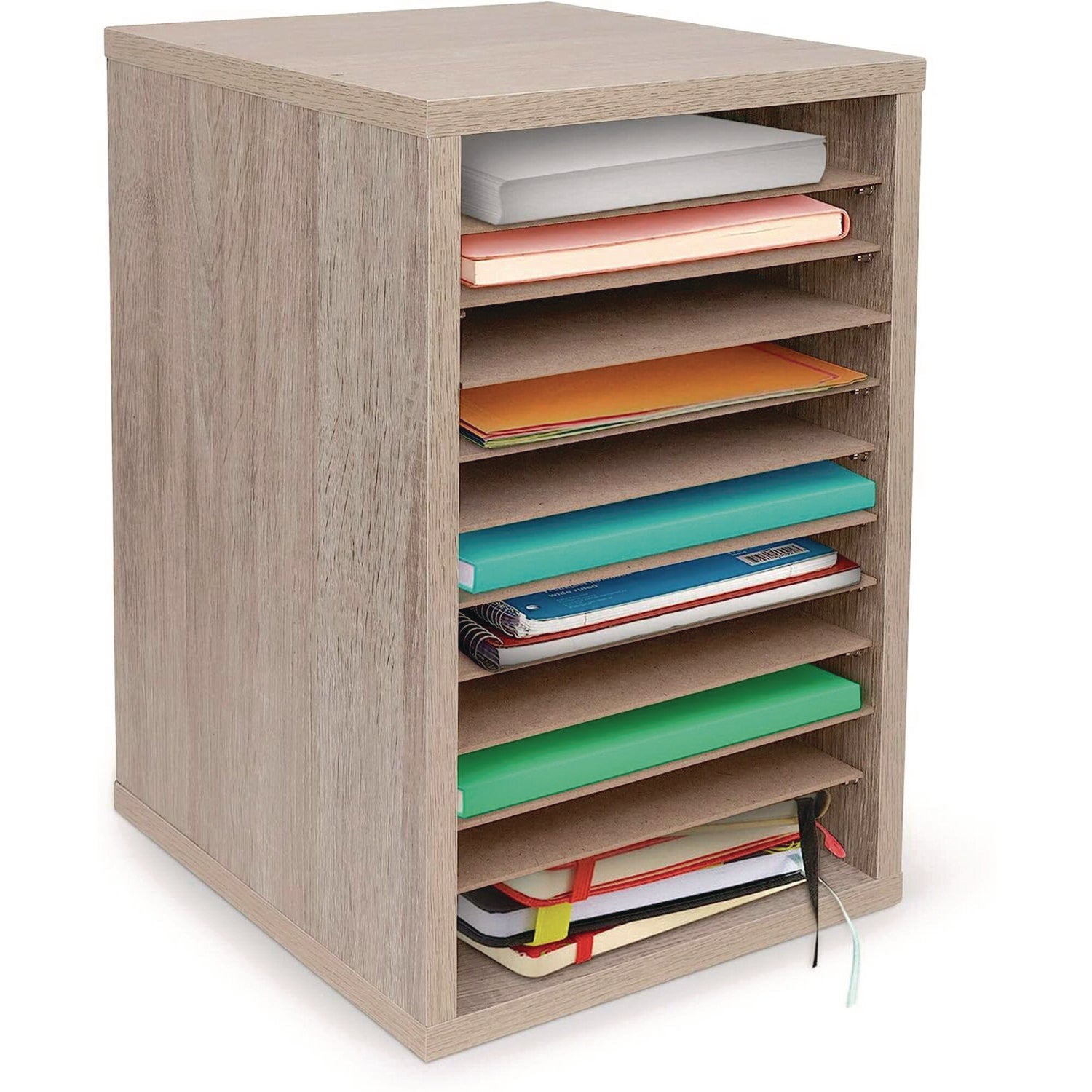AdirOffice 11 Compartment Wood Mail Paper Sorter Literature Organizer ...