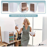 AdirOffice 11 Compartment Wood Mail Paper Sorter Literature Organizer, 11 Sections, Letter Size, 10.75 x 11.75 x 16.2, White (ALHI50011WHI) Each