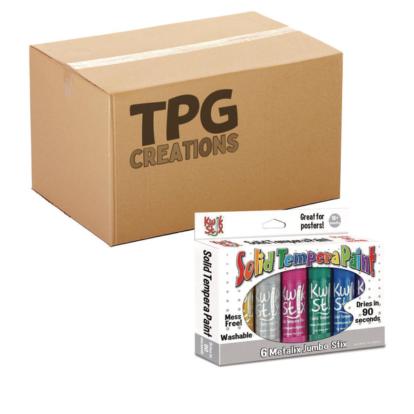 TPG Creations™ Kwik Stick Tempera Paint, 6 Assorted Metallic Colors, 6/Pack, 12 Packs/Carton (TPG64712) Case of 12