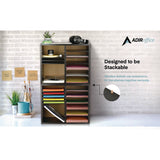 AdirOffice Wood Adjustable 12 Compartment Literature Organizer, 12 Sections, Letter Size, 20 x 11.8 x 16.3, Black (ALHI50012BLK) Each