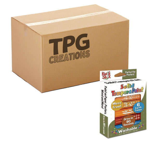 TPG Creations™ Kwik Stix Tempera Paint Set, 6 Assorted Earth Tones Colors, 6/Pack, 24 Packs/Carton (TPG67624) Case of 24