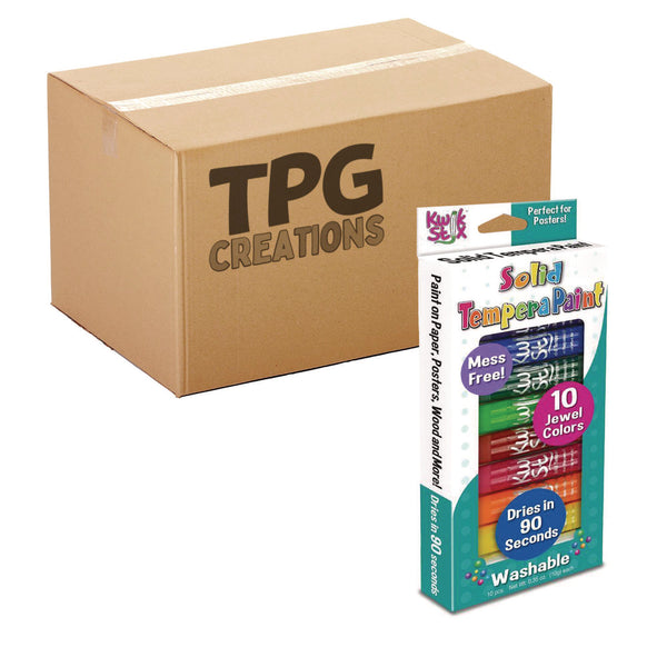 TPG Creations™ Kwik Stix Tempera Paint Set, 10 Assorted Jewel Tones Colors, 10/Pack, 12 Packs/Carton (TPG67812) Case of 12